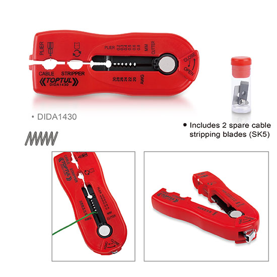 Dụng cụ tuốt dây điện đa năng Toptul DIDA1430